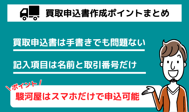 駿河屋買取申込書作成ポイント